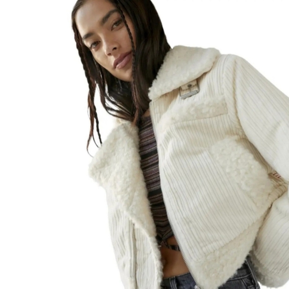Urban outfitters corduroy sherpa cropped BDG Salem jacket - Picture 5 of 5